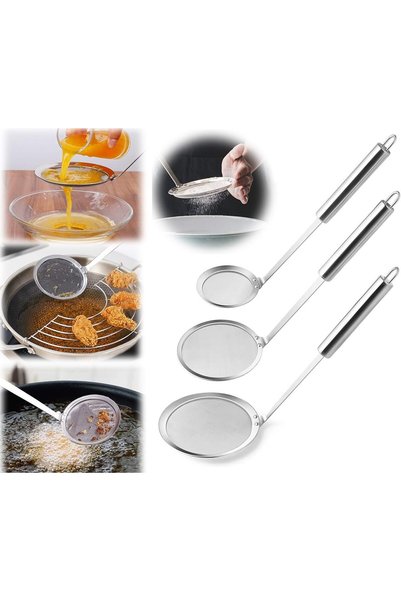 Generic مصفاة طعام شبكية دقيقة، 3 قطع من الفولاذ المقاوم للصدأ للمطبخ، مصفاة ...