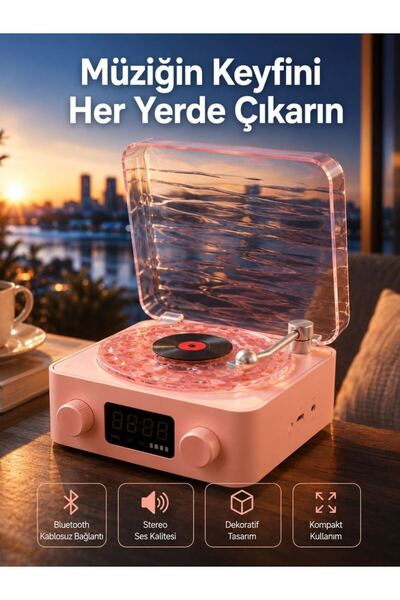 Mestore Retro Kristal Netliğinde Ses – Gece Işıklı Retro Bluetooth Hoparlör Yeni Nesil