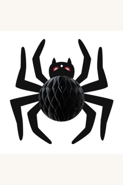 Comerivo Decoratiune paianjen negru din hartie pentru Halloween, 18,5x18,5cm