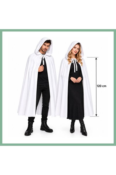 BŞK VİRGO 120 cm White Hooded Long Ghost Cloak Bsk2026