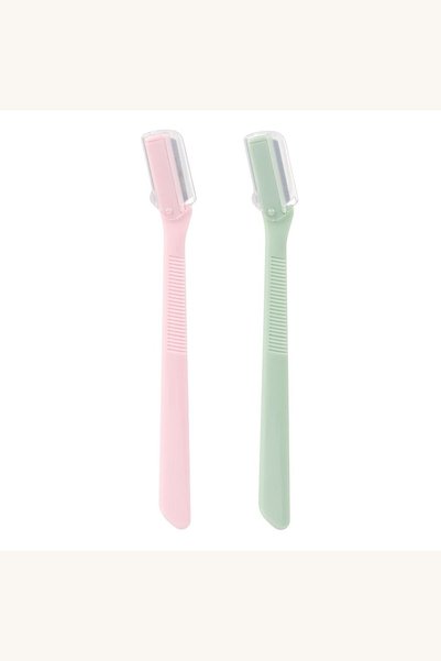 Comerivo Set 2 Aparate de Ras Sprancene cu Protectie - Roz, 13cm