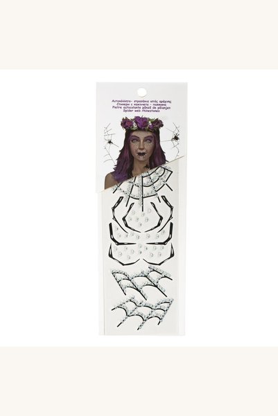 Comerivo Decoratiune faciala strasuri panza de paianjen - accesoriu pentru pe...