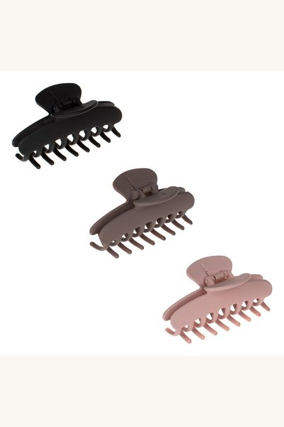 Comerivo Set 3 clame de par mata taupe nude negru pentru prindere sigura 10cm