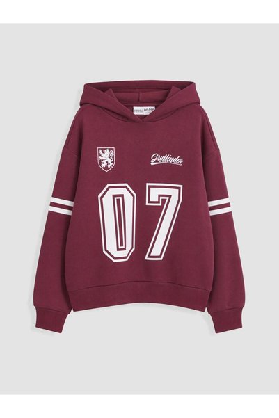 LC Waikiki LCW Kids Bordo Harry Potter Baskılı Kız Çocuk Kalın Sweatshirt