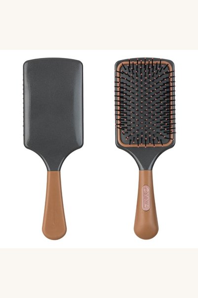 Comerivo Perie plata patrata pentru descalcit parul greu - plastic gri-maro