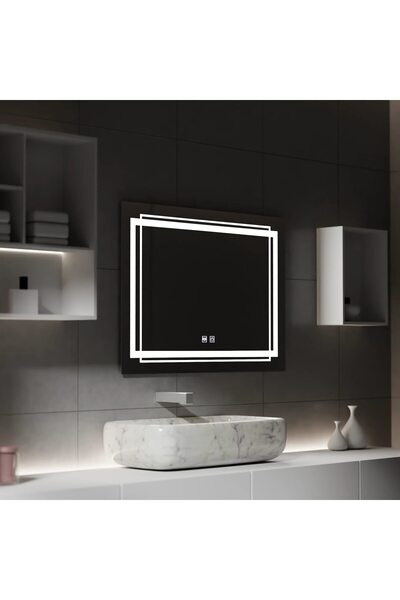 OEM Oglindă LED dreptunghiulară, 80x60cm, KOVEN Touch, Sistem anti-aburire, R...