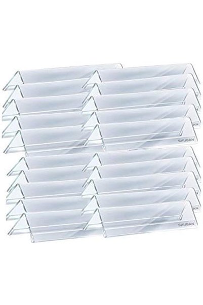 Generic Clear Acrylic Desk Name Plate Holder – 20 Pack 2-Sided 10 Inch x 02 I...