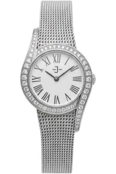 Jovial Women's Silver Mesh Bracelet Watch with Diamond Bezel 16081LSMQ01ZE