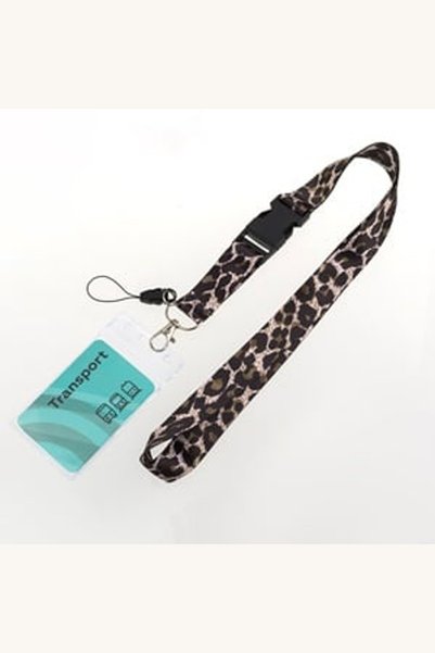 Comerivo Suport Card cu Snur Animal Print 55cm - Ecuson Flexibil Gat