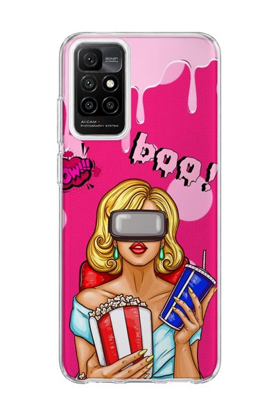 lelia Redmi 10 2022 Compatible Blonde Woman Popcorn Printed Transparent Phone...