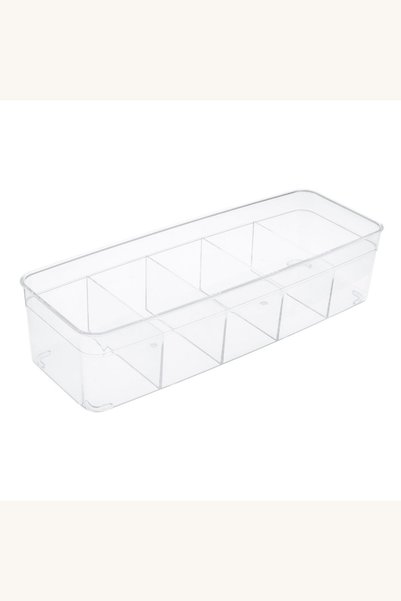 Comerivo Suport organizare sertar cu 5 compartimente plastic transparent 30x1...