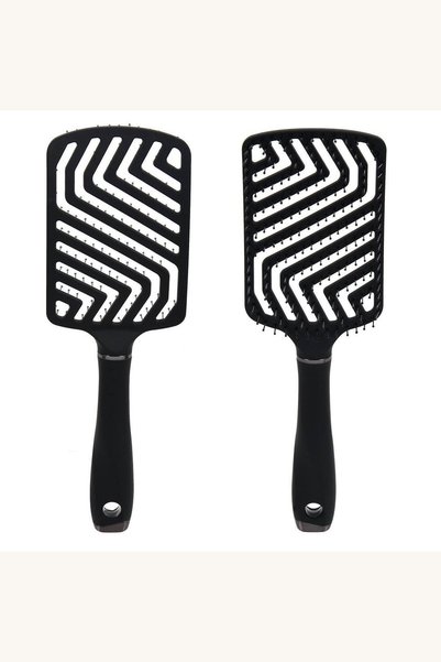 Comerivo Perie plata patrata neagra pentru descalcit par greu 26cm