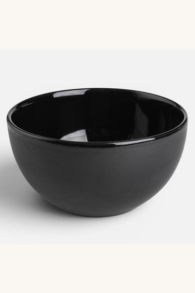 Comerivo Bol Ceramic Negru Mat 700ml, Finisaj Lucios Interior, 14x7.4cm