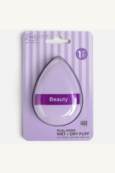 Comerivo Buretel dublu cu microfibra, forma picatura pentru machiaj, lila, 6x...