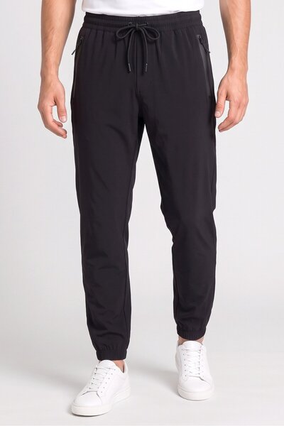 Athletex Men 2 Pieces Sportswear Fit Solid Training Track Pants, Black