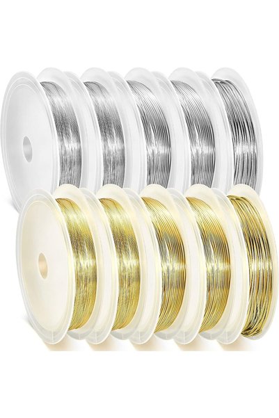 Generic 10 Roll Jewelry Wire for Jewelry Making, 0.4+0.5+0.6+0.8,1.0mm, Gauge...