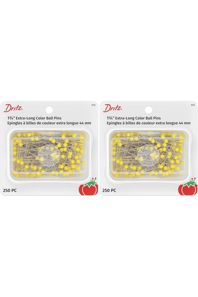 Generic دبابيس كروية بـ 112 لونًا، طويلة جدًا، 1-3/4 بوصة (250 قطعة) (عبوة من...