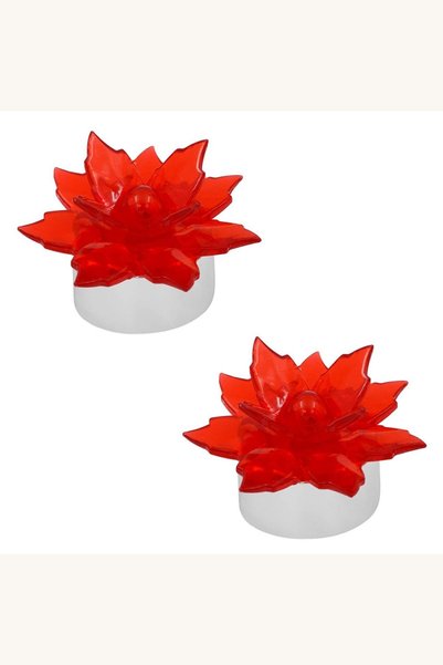 Comerivo Set 2 lumanari LED Craciun cu floare, alb cald, 5.8x3.5cm