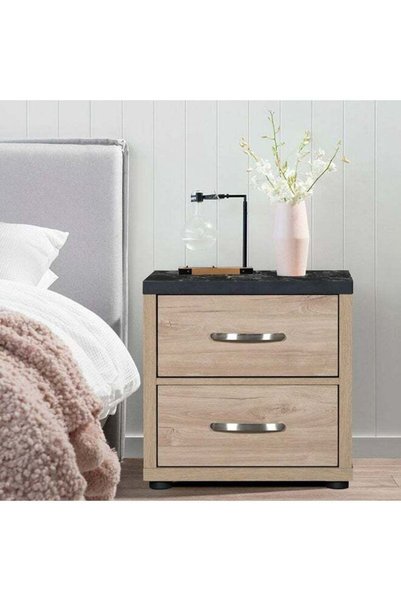 Danube Home Bolivar 2 Drawer Night Stand Multifunctional Bedside Table