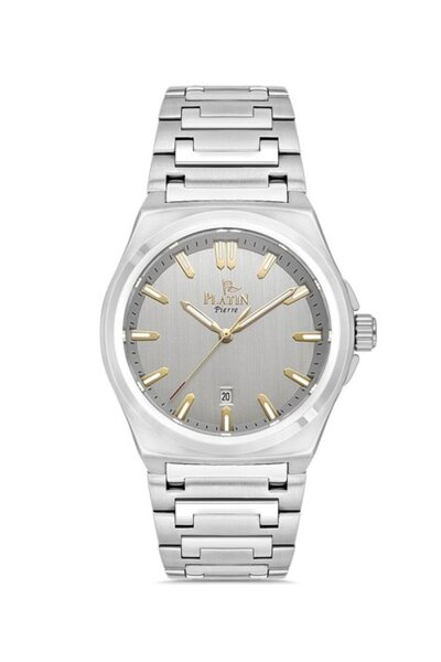 Platin Pierre Sa- Pl-1291Ga -A9A Men's Wristwatch with Calendar Steel Band