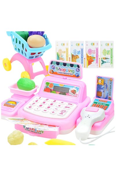 Toy Casă de marcat pentru copii cu lumini și sunete, cu funcții de cântărire și calcul, 19.5x12.5x7 cm