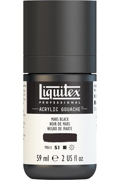Generic Professional Acrylic Gouache 2-oz bottle, Mars Black