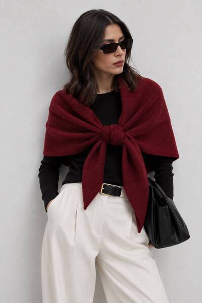 Cymora Delphine Shawl – Women's Soft Textured Shawl with Knot Detail