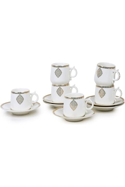 Generic Porcelain Tea Cup & Saucer Set, 220ml (6 Cups, 6 Saucer, White) || Lu...
