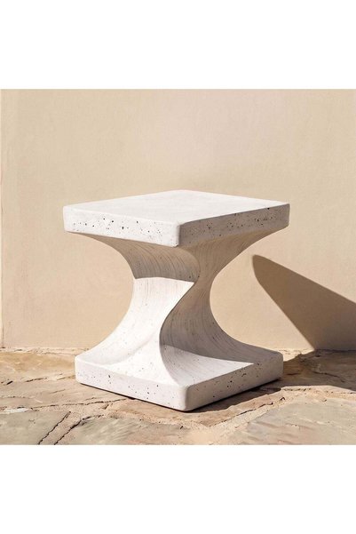 Danube Home Zen Twist Mgo Side Table | All Weather 1 Piece Outdoor End