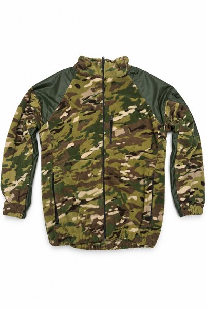 Port Jachetă fleece cu imprimeu camuflaj, cu glugă, cu fermoar pe toată lungi...