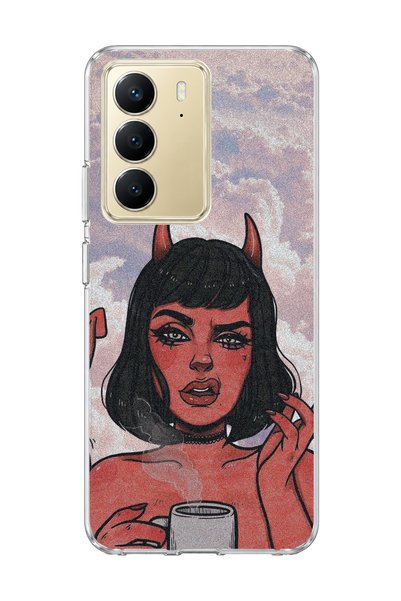 lelia Realme C75 Compatible Horned Girl Cloud Printed Transparent Phone Case