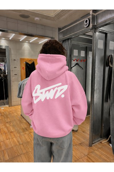 HAI COLLECTİON kadın baskılı sweatshırt 3 iplik pamuklu kumaş oversize kesim