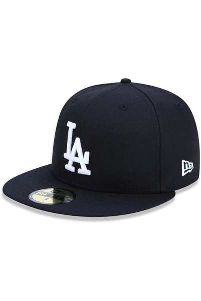 Generic قبعة MLB لوس أنجلوس دودجرز سوداء مع تفاصيل بيضاء 59FIFTY