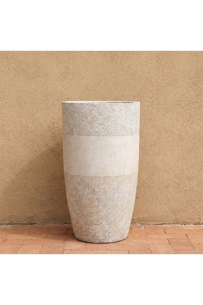 Danube Home Fibre Clay Pots Horizon - 37X37X65.5 Cm, White, Sophistica