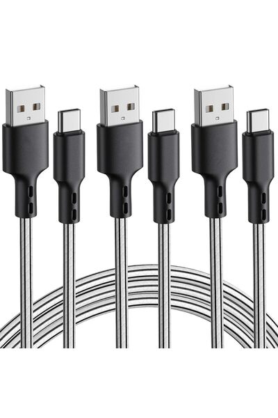 schitec كابل نوع C، مجموعة من 3 كابلات USB A إلى C بطول 3 أمتار، كابل شحن سري...
