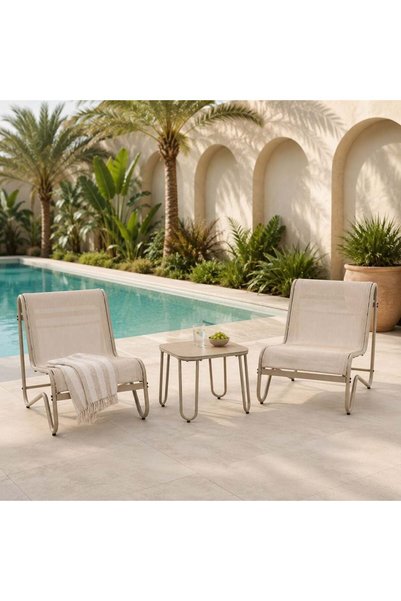 Danube Home Lava Balcony Set 1+2 | 2-Seater Set With Table | All Weather 3 Pi...