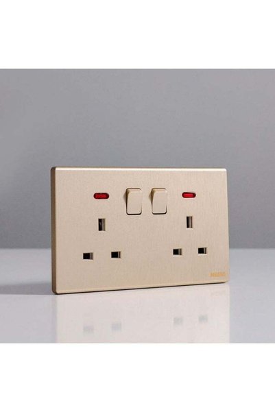 Danube Home Milano 13A Dual Socket With Neon For Modern Home Electrica