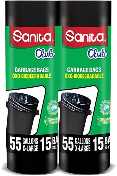 Generic GARBAGE BAGS BIODEGRADABLE 55 Gallons 30 BAGS