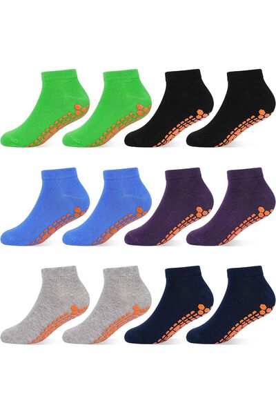 Generic جوارب للأطفال الصغار، مناسبة للبنين والبنات، مانعة للانزلاق، بتصميم ي...