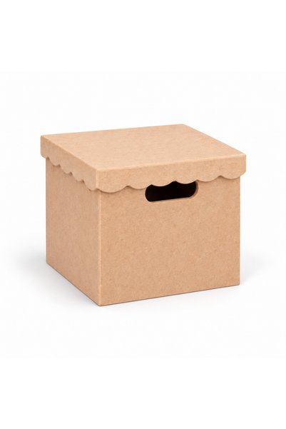Eymen Hobi Square Wooden Box with Lid Small Size K138 – 18 X 18 X 14 cm