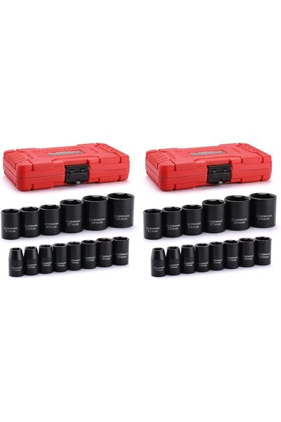 Generic CASOMAM 14 Pieces 1/2-Inch Drive Standard Impact Socket Set, Metric, ...