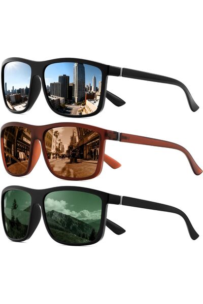Generic Men's Sunglasses Polarized Sun glasses UV400 Protection 3pack B0322