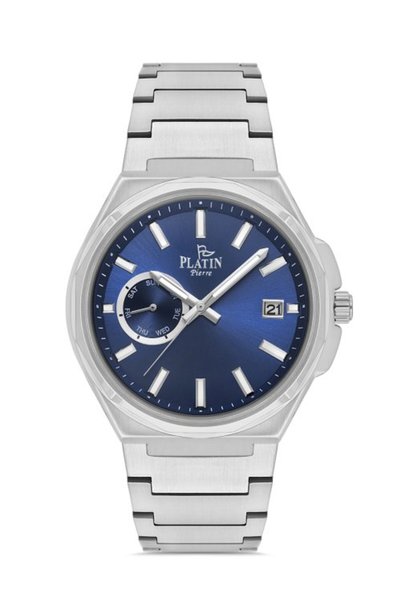 Platin Pierre Sa- Pl-1306Ga - A3 Functions Active Calendar Steel Band Men's W...