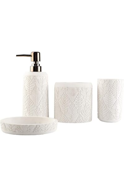 Generic Bathroom Accessories Set,Toothbrush Holder,Farmhouse Decor,4 Pcs Resi...