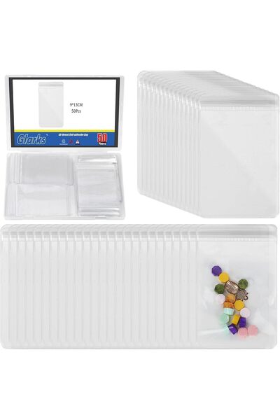 Generic 50pcs 9 x 13cm Zipper Lock Clear Plastic Bags Set, Clear Plastic Recl...