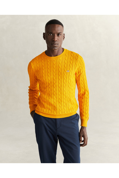 Gant Erkek Sarı Regular Fit Kazak