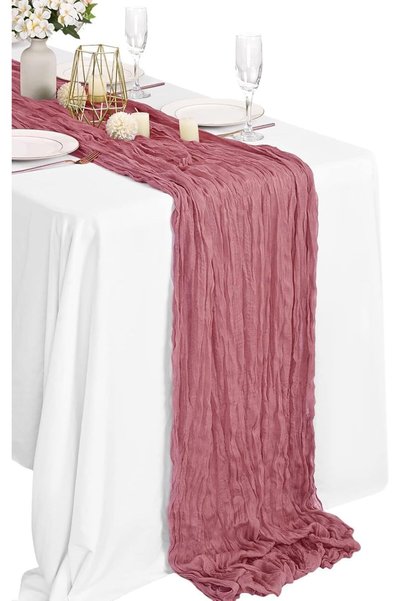 Generic Cheesecloth Table Runner, Wedding Decorations Vintage Table Centerpie...