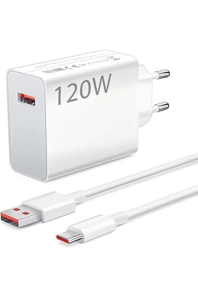 peakaks 120W Watt Turbo Ultra Hızlı Şarj Aleti Seti Usb- Type-C Kablo ve Adaptör Şarj Seti Tüm Telefonlarla