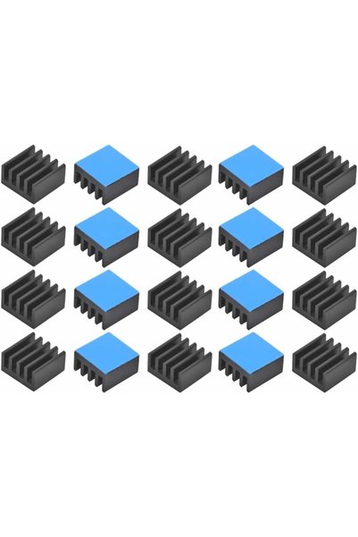 Generic 20PCS Black Aluminum Heat Sink with Thermal Conductive Adhesive Tape,...