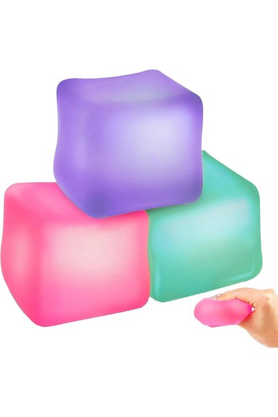 Generic لعبة فيدجت مكعبات لتخفيف التوتر - 3 قطع - ألعاب فيدجت ناعمة للاسترخاء...